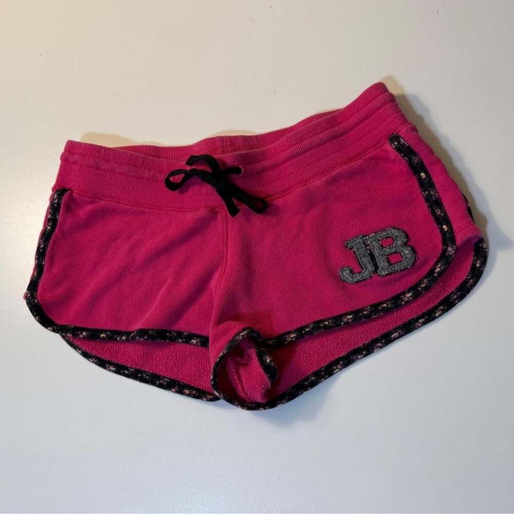 Joe Boxer Vintage Y2K Hot Pink Terry Cloth Dolphin Shorts JB Logo Juniors Small
